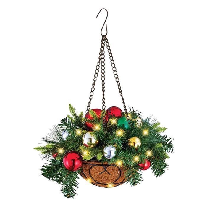 Décoration de Noël suspendue - Panier lumineux - 50 cm - PVC - Extérieur