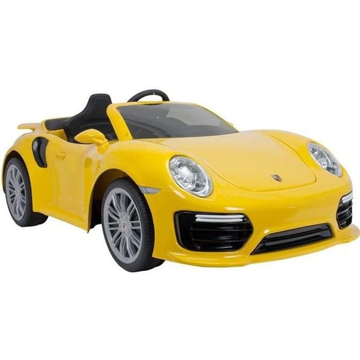 Injusa Voiture Electrique Porsche 911 Turbo S Jaune Batterie 6v