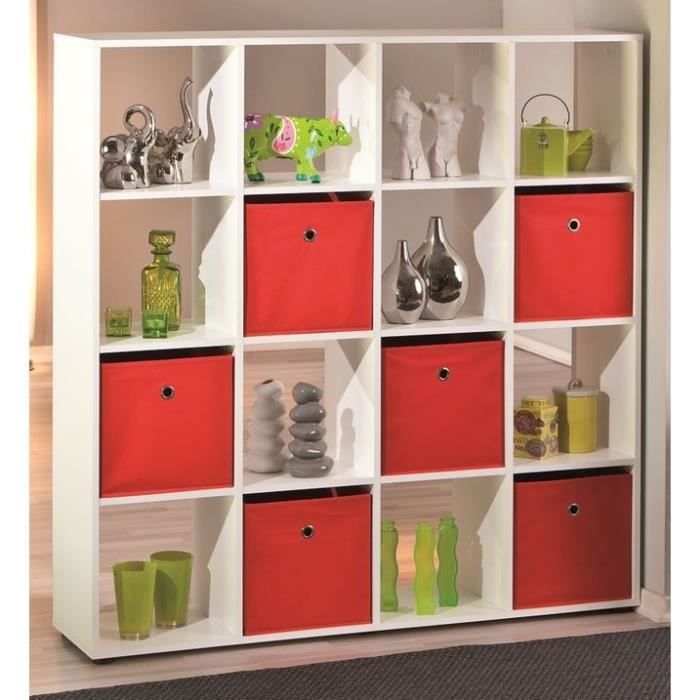 Etagere Casiers 16 Cases Caboto16 Blanc Achat Vente Meuble