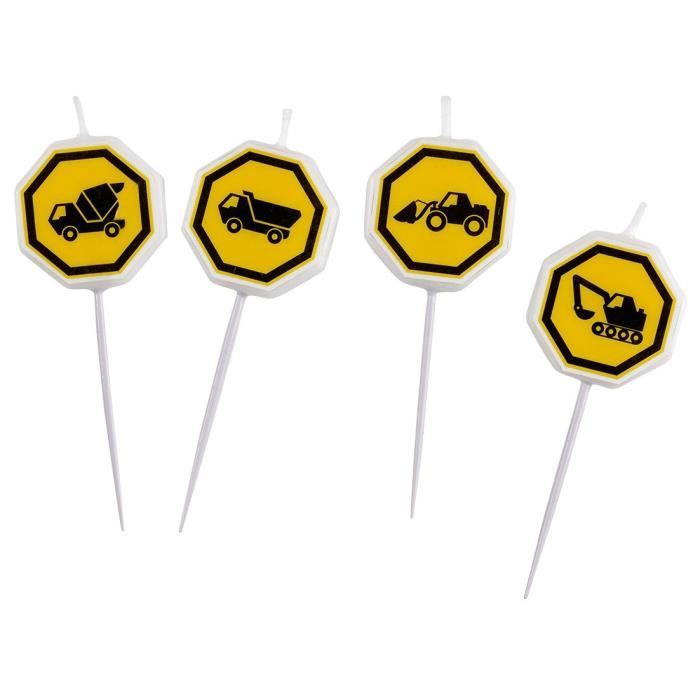 Lot De 4 Mini Bougies Chantier Gateau Anniversaire Camion 712 Cdiscount Maison