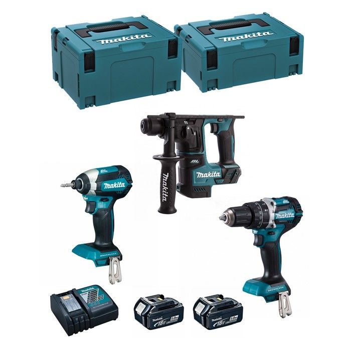Kit d'outils électroportatifs MAKITA MK305RTJ 3 machines 2 batteries 5Ah Chargeur DC18RC
