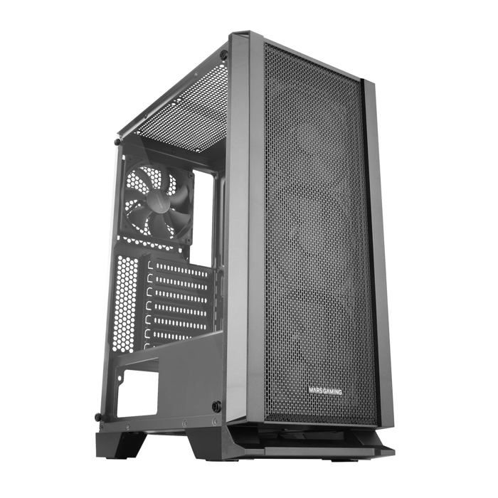 Mars Gaming MC-MASTER Boîtier PC ATX Noir Metal-Mesh Front Panel Verre Trempé 4 Ventilateurs Ultra-silencieux 120mm