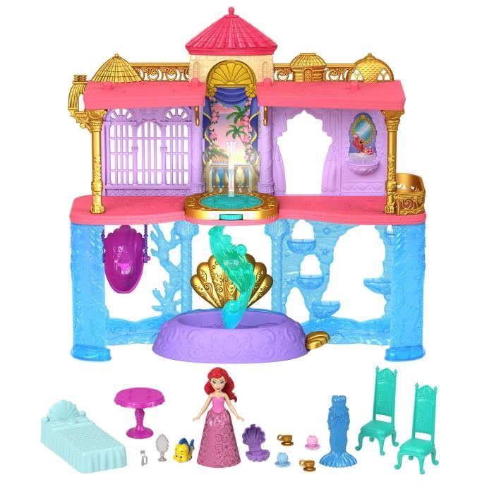 Disney Princesses - Coffret Le Château Deluxe de Ariel - Figurine - 3 ans et + - MATTEL - HLW95 - PO