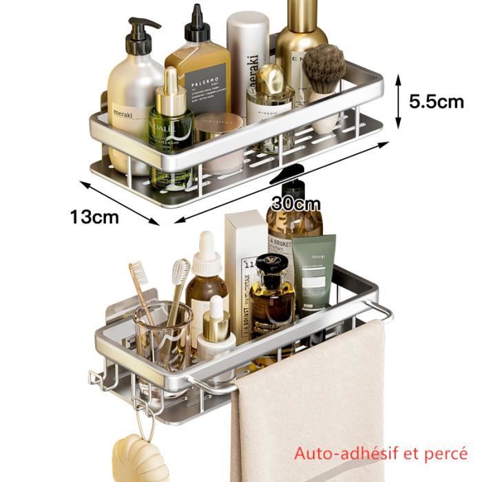 étagère de douche sans perçage en aluminium - mengda - contemporain - design - blanc