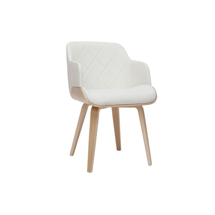 Chaise design blanche et bois clair LUCIEN - MILIBOO - Scandinave Moderne - Intérieur - Salon