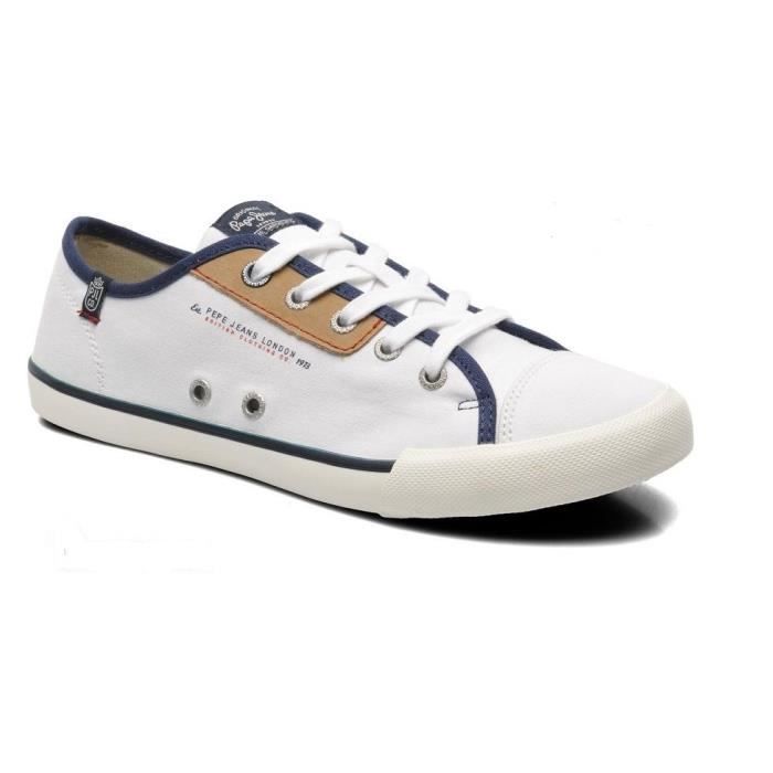 Basket PEPE JEANS blanche blanc Blanc blanc Cdiscount Chaussures