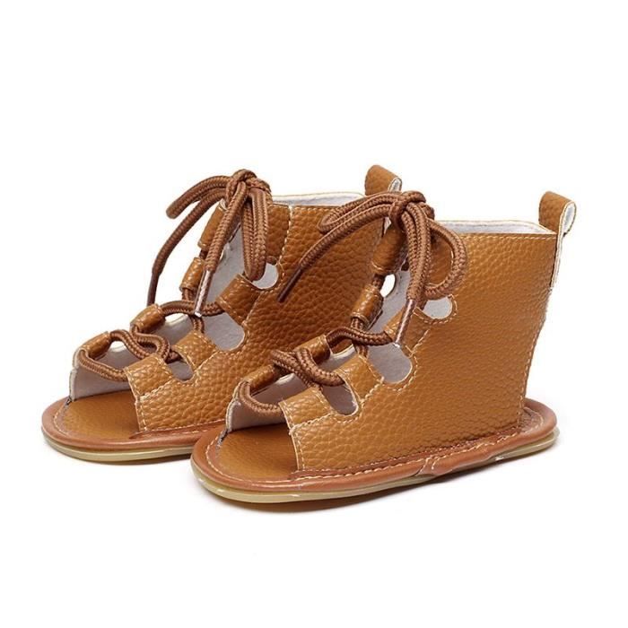 Chaussures Bebe Montant Scandales Spartiate Frais De Couleur Brun Brun Cdiscount