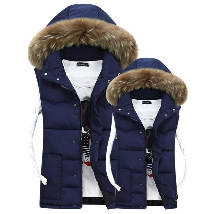 Doudoune sans manche store avec fourrure homme