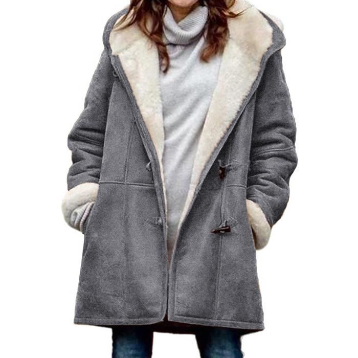 Manteau a best sale capuche femme gris