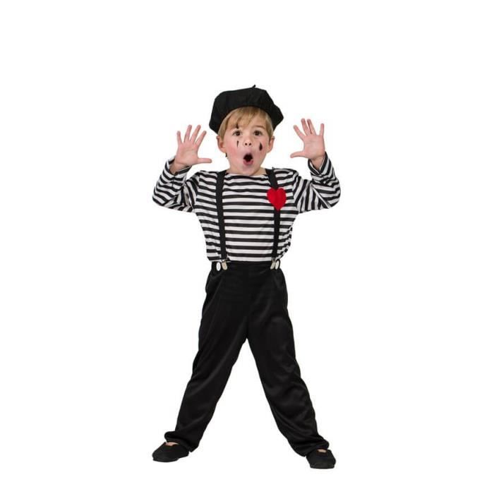 Déguisement - Mime - Enfant - 3 à 12 ans - Complet avec accessoires