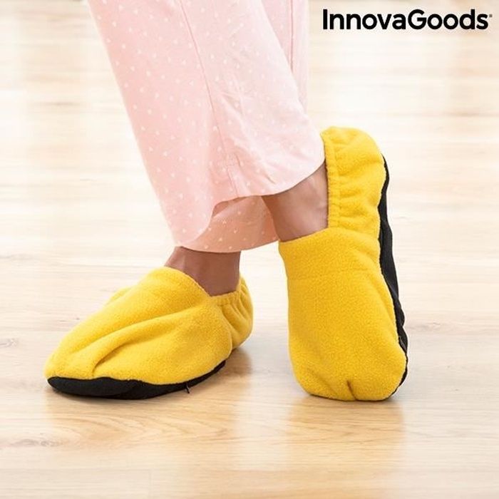 CHAUSSONS CHAUFFANTS MICRO-ONDES INNOVAGOODS MOUTARDE Jaune - Cdiscount  Chaussures