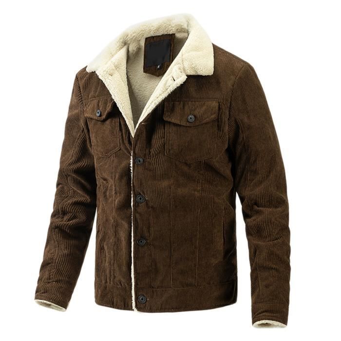 Veste Velours C tel pour Homme Automne Hiver Doublure Veste