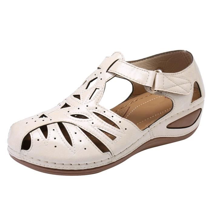 sandale compensée blanche