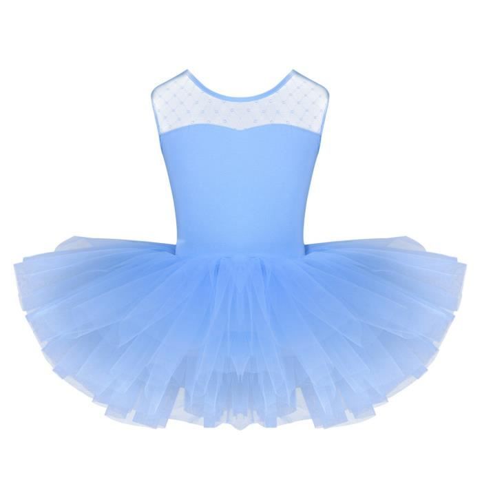 Asymétrique Robe Danse Classique Femme Strass Jupe Justaucorps Ballet  Combinaison Danse XS-XL Blanc