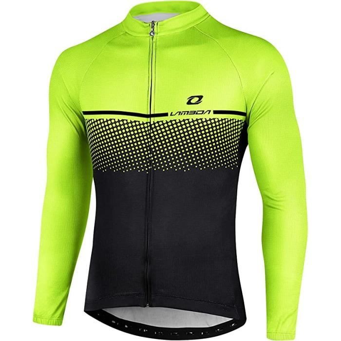 Maillot de cyclisme manches longues LAMEDA - Homme - Vert - Respirant