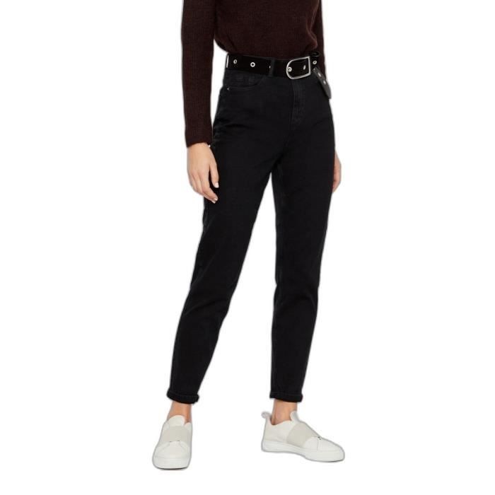 Jeans femme Pieces Kesia - Noir - Taille XL - Taille haute - Longueur cheville - Design 5 poches Jeans femme Pieces Kesia - Noir - Taille XL - Taille haute - Longueur cheville - Design 5 poches