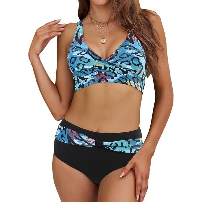 Femme Maillot De Bain 2 Pièces Bikini Femme Avec Décoration En
