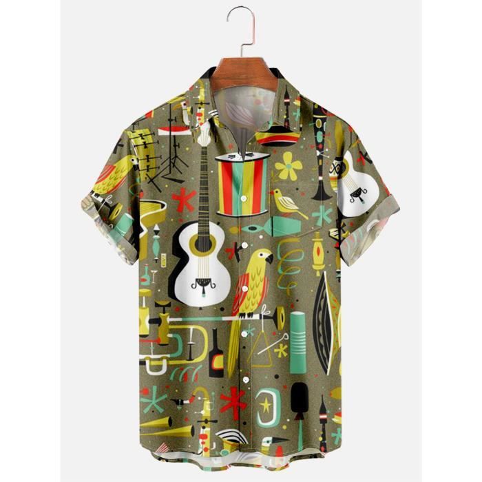 Chemise brodée avec col cubain - Crème/motif - ENFANT | H&M CA