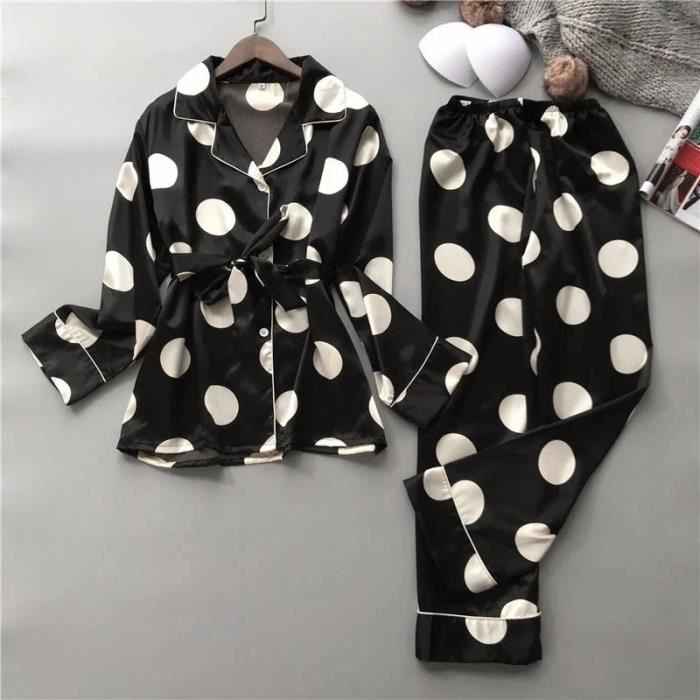 Pyjama Long Femme Orcanta En Satin Bleu Roi - Taille L - Occasion Très Bon état