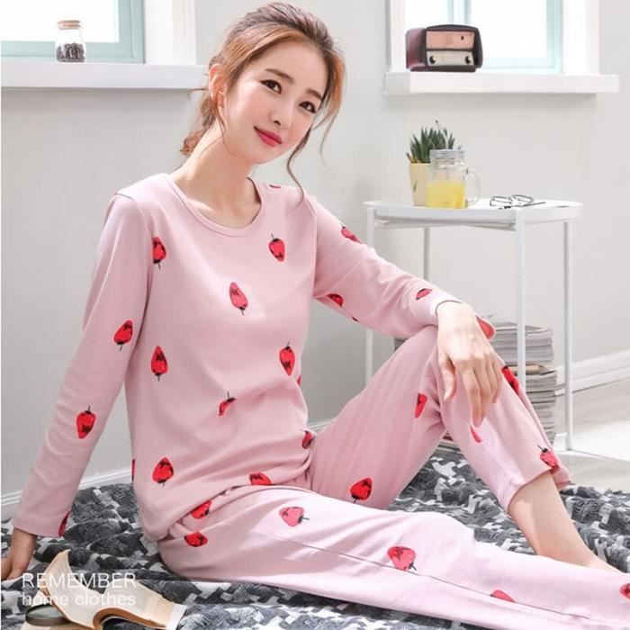 Pyjama Ensemble pyjama pour femmes v tements de nuit Long 2019