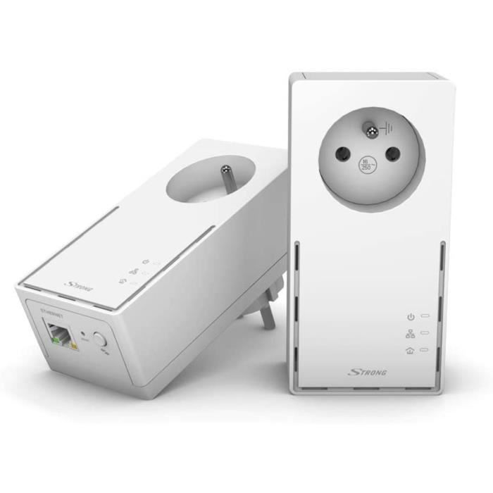 PLWF600TRIFRV2 Strong CPL 600 Mbps | Pack De 3 | Prise Filtrée | Port Ethernet | Compatible Boxs Internet | Idéal Multi TV | Streaming HD | Prêt à L'emploi | Garantie 4 Ans