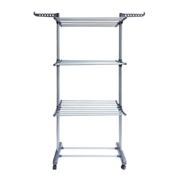 Séchoir à Linge Sur Pieds Metaltex Vento – 30 M De Corde, Dimensions 110x177x66 Cm (ouvert) – Chrome, Garantie 5 Ans
