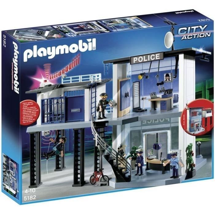 Commissariat de police transportable - PLAYMOBIL 1.2.3 - Avec bureau,  héliport et moto de police - Cdiscount Jeux - Jouets