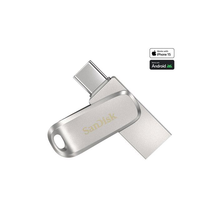 Clé USB - SANDISK - Ultra Dual Drive Luxe - 512 Go - USB-C - 150 Mo/s Clé USB - SANDISK - Ultra Dual Drive Luxe - 512 Go - USB-C - 150 Mo/s