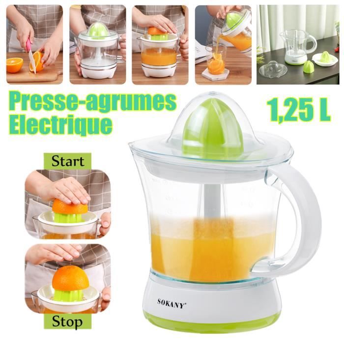 SOKANY Presse-agrumes électrique avec couvercle 0,7L, 45W, machine jus d' orange pour oranges e citrons (noir)47 - Cdiscount Electroménager
