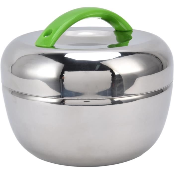 Boîte Repas Isotherme En Acier Inox 304 - Rond Avec Sac - Garde Au Chaud 4-5h - 8