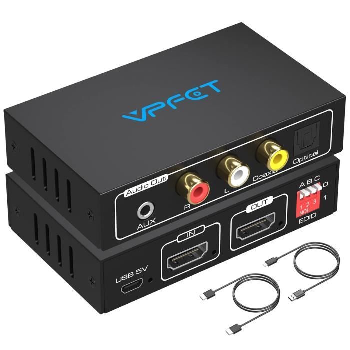 Barres De Son Extracteur Audio HDMI EARC/ARC Vers Optique/RCA - Convertisseur Qualité Studio Convertisseur HDMI Optique