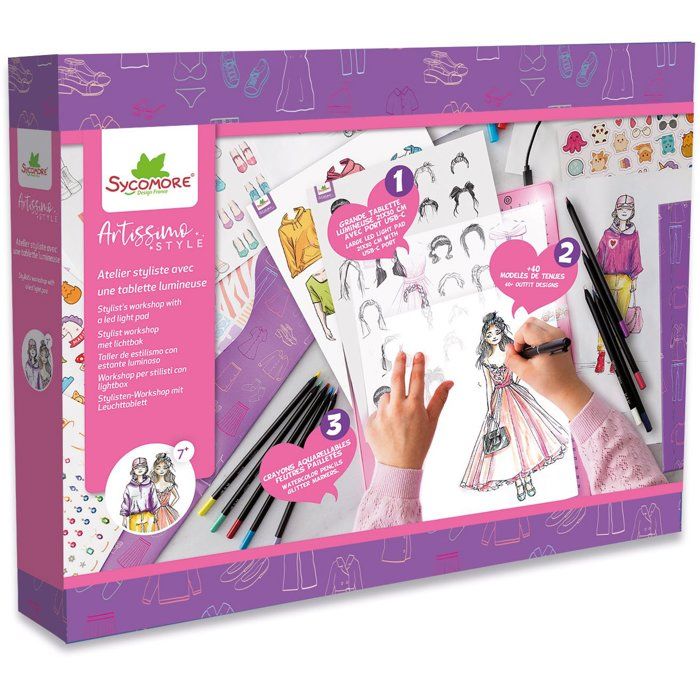 Kit créatif - SYCOMORE - Artissimo - Atelier stylisme avec tablette lumineuse - Dès 7 ans