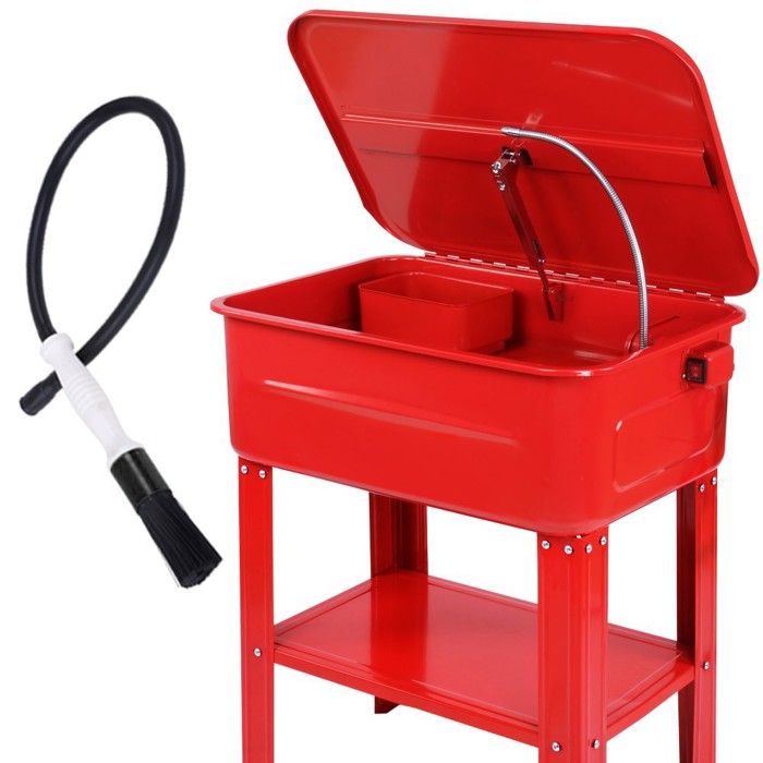 TIMBERTECH® Fontaine de Nettoyage des Pièces Mécaniques - 80L, avec Pompe 26W, Pinceau - Cuve, Bac de Lavage des Outils pour Atelier