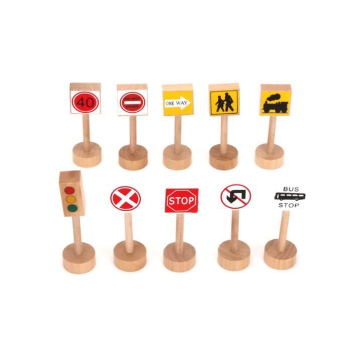 Jeu éducatif - TOYS PURE - 15 panneaux routiers en bois - Pour enfants dès 4 ans