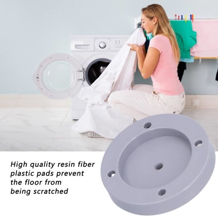 TMISHION Tapis antivibration Machine à laver Pieds Pad Base Antidérapant Réduction du bruit