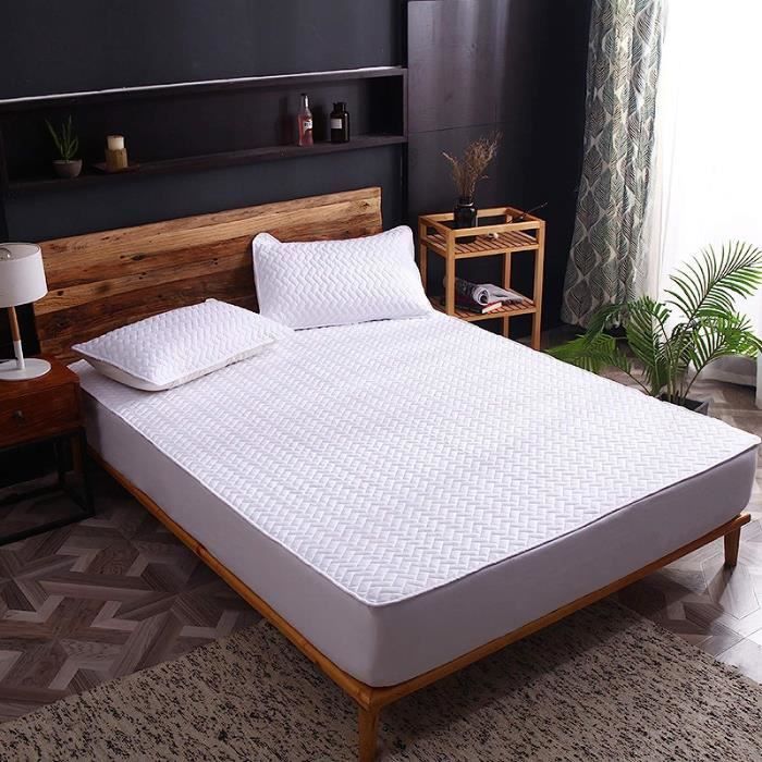 Protège Matelas 160x200 Hauteur 30cm Impermeable Alèse Respirante,Blanc