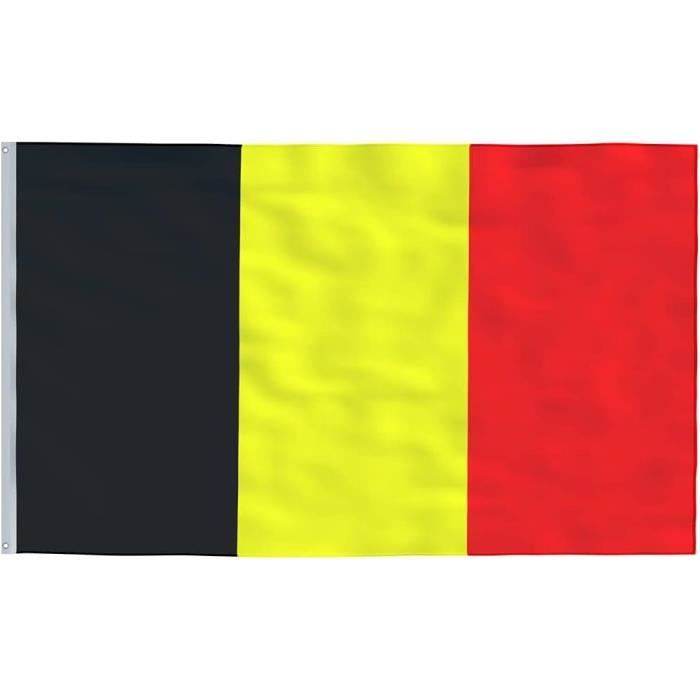 Drapeau Belgique 90x150 Cm - Polyester Résistant Avec œillets, Couleurs Vives Pour Supporter Ou Décoration