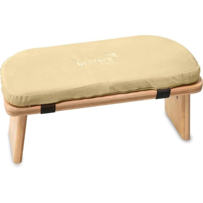 Banc De Méditation Florensi En Bambou Pliable – Avec Coussin Et Sac De Transport