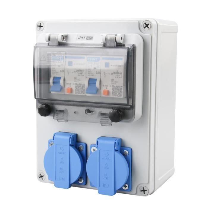 Distributeur électrique Mural De Chantier Doktorvolt - 1 Prise 16A + 1 Prise 32A + 2x230V - Sécurité Et Praticité Pour Travaux