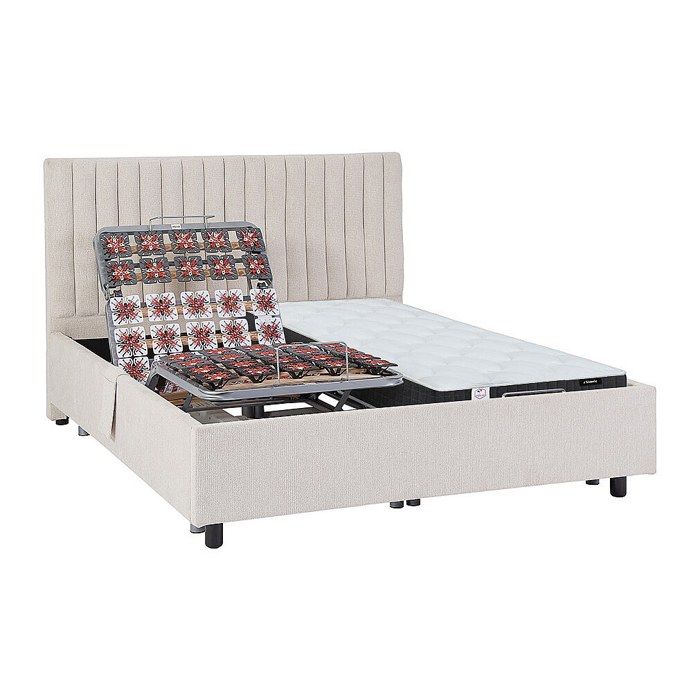Sommier En Kit - Lattes Flexibles - Beige 160 X 200 Cm Beige - Sommier