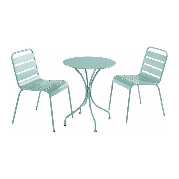 Lot De 2 Chaises Jardin Empilables En Acier - Gris Anthracite - Anti-UV & Anti-Rouille - MYLIA MIRMANDE - 13