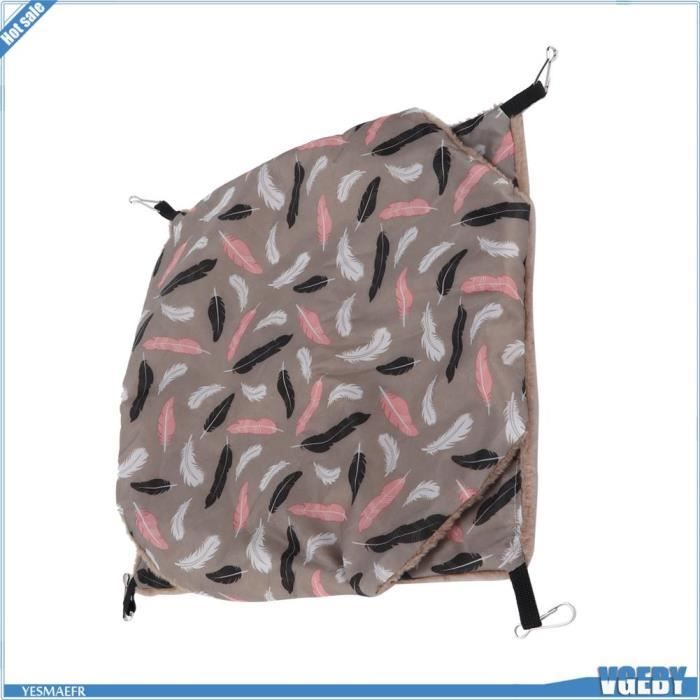 Hamac Double Couche - VGEBY - Lit Suspendu pour Petit Animal - Polyester - Doublure en Peluche - Confortable