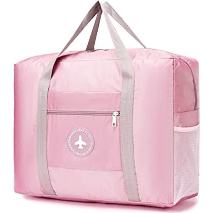 Sac de Voyage Pliable, Bagages Cabine Pliable Léger Sac de Voyage Valise  sous Siège Rangement Bagage Portable Grande - Rose