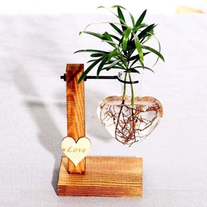 Terrarium En Verre Avec Support En Bois,Lot De 3,Station De Propagation