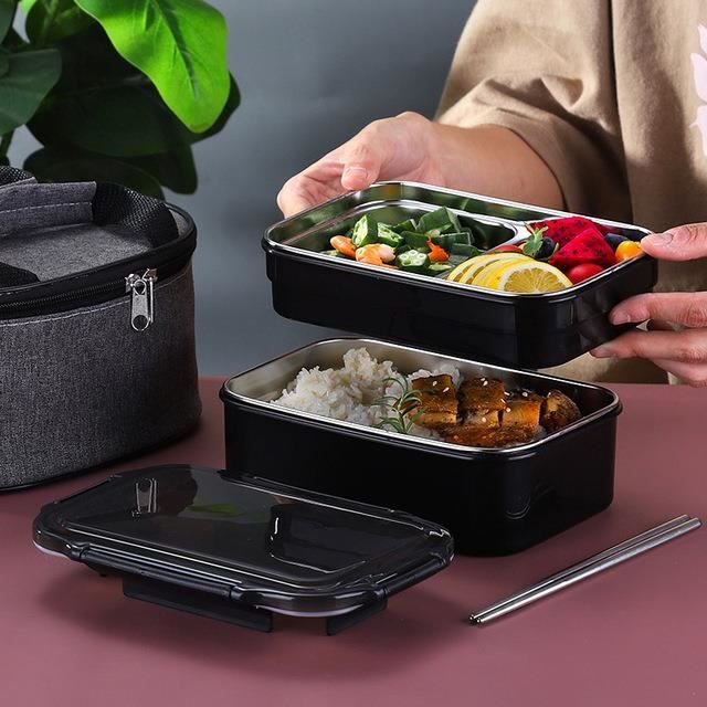 BOITE A REPAS,US plug-France--Boîte à déjeuner électrique 2 en 1