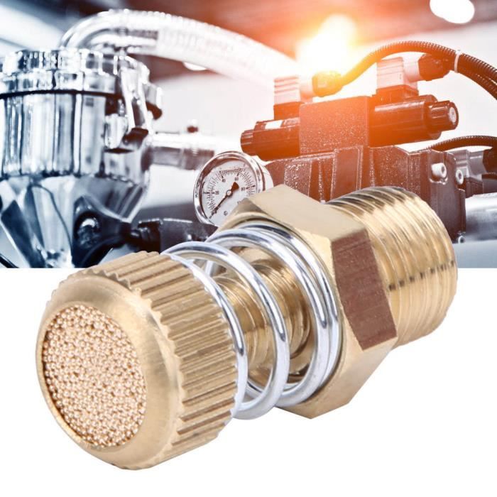 Silencieux Pneumatique En Laiton 1/2" Filetage Extérieur | Réduction Bruit 30 DB, Pression Max 1.0 MPa - Pour Circuits Air Comprimé - 4