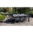 Ensemble table et chaises de jardin - 185 x 95 x 74 cm - Aluminium - Oviala - Gris-1
