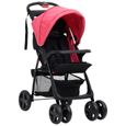 FHE - Transport de bébés - Poussette pour bébé 2-en-1 Rouge et noir Acier - DX0029-1