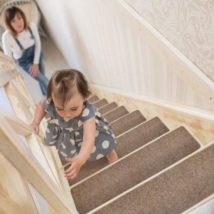 Tapis Antidérapants Pour Marches D'escalier - Lot De 15 - 8x30 Cm - Bois - Neuf