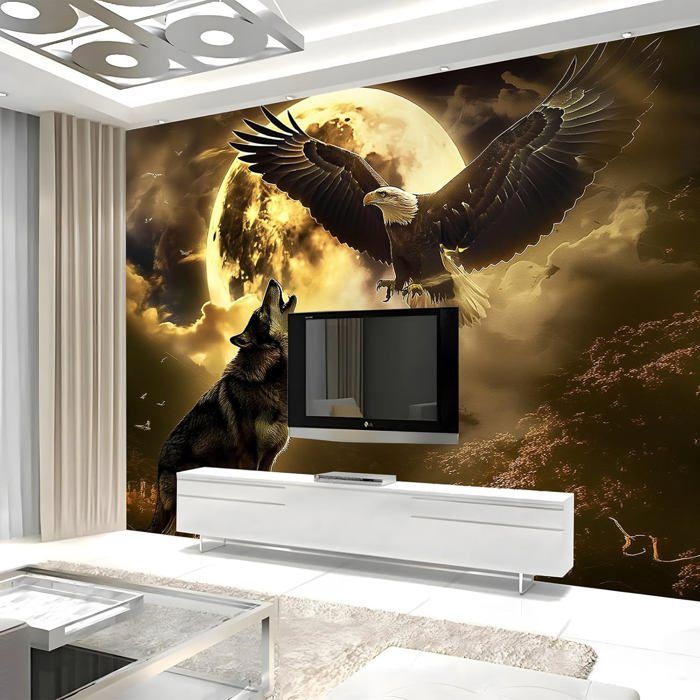 Papier Peint Photo 3D Galaxy Q3230 – Famille Et Lune, Déco Murale Originale 2024